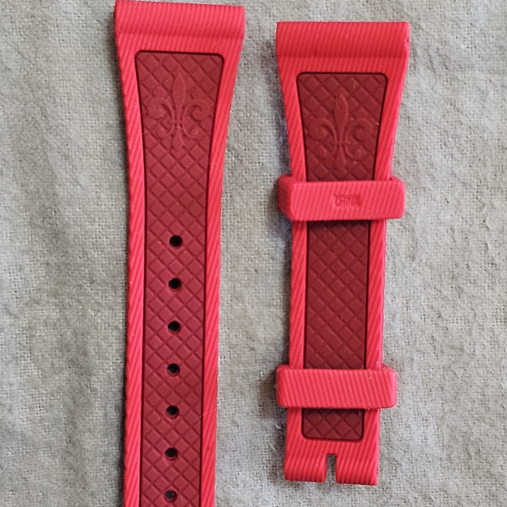 Judith Ripka Silver-Tone Watch with Red Accents and Red Strap - Picture 7 of 14